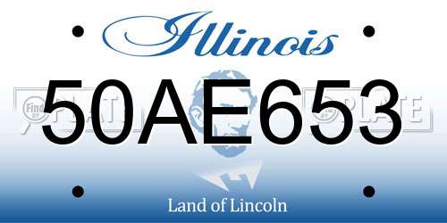 50AE653 Illinois License Plate