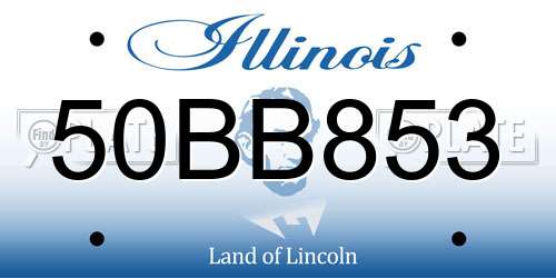 50BB853 Illinois License Plate