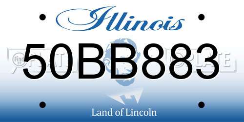 50BB883 Illinois License Plate