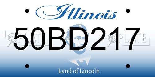50BD217 Illinois License Plate