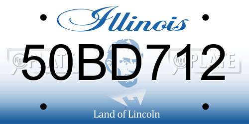 50BD712 Illinois License Plate