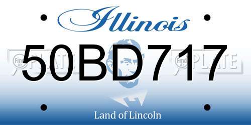 50BD717 Illinois License Plate