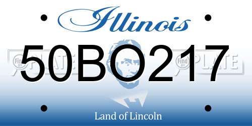 50BO217 Illinois License Plate