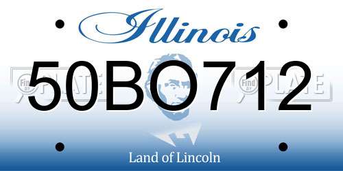 50BO712 Illinois License Plate