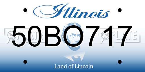50BO717 Illinois License Plate