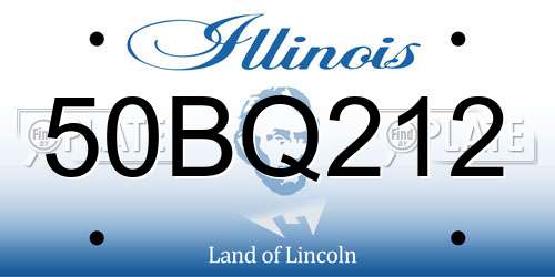 50BQ212 Illinois License Plate