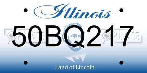 50BQ217 Illinois License Plate