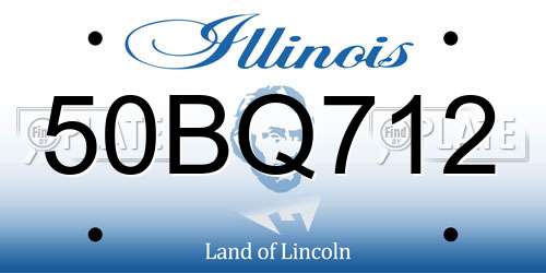 50BQ712 Illinois License Plate