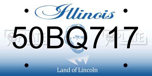 50BQ717 Illinois License Plate