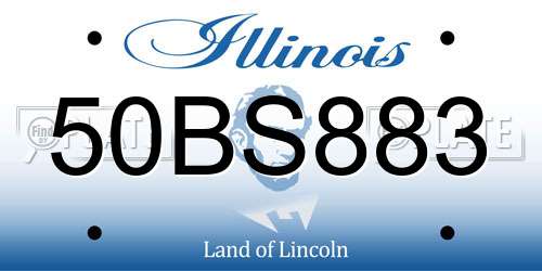50BS883 Illinois License Plate