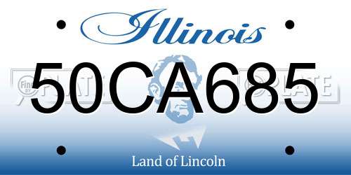 50CA685 Illinois License Plate