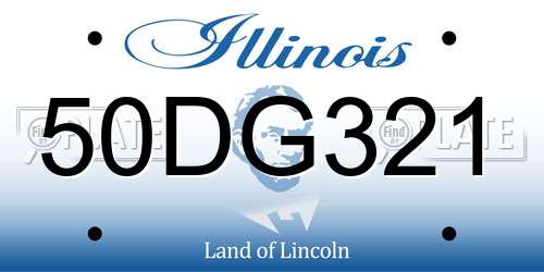 50DG321 Illinois License Plate