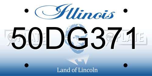 50DG371 Illinois License Plate