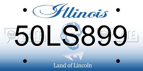 50LS899 Illinois License Plate
