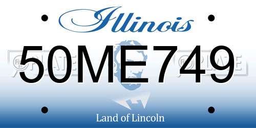 50ME749 Illinois License Plate