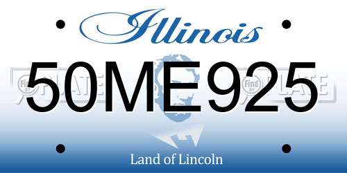 50ME925 Illinois License Plate