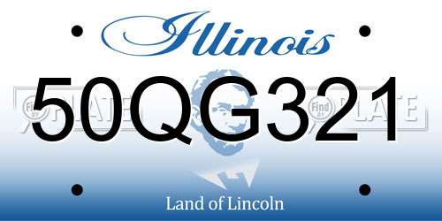 50QG321 Illinois License Plate