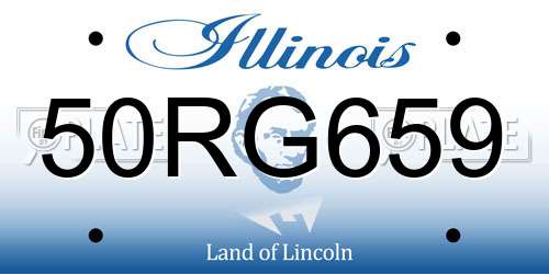 50RG659 Illinois License Plate