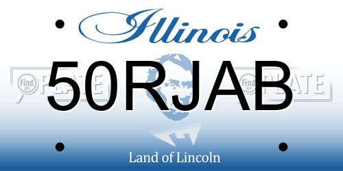 50RJAB Illinois License Plate