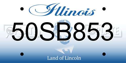 50SB853 Illinois License Plate
