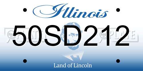 50SD212 Illinois License Plate