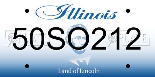 50SO212 Illinois License Plate