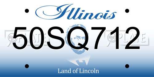 50SQ712 Illinois License Plate
