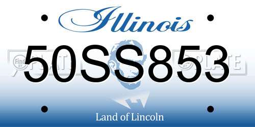 50SS853 Illinois License Plate