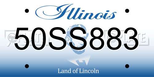 50SS883 Illinois License Plate
