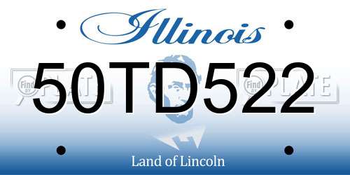 50TD522 Illinois License Plate