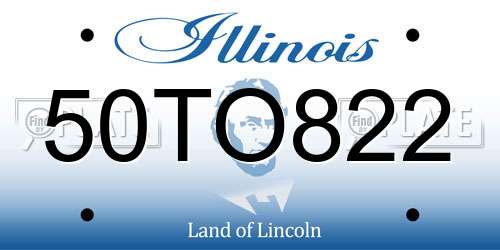 50TO822 Illinois License Plate