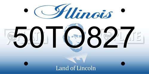 50TO827 Illinois License Plate
