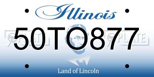 50TO877 Illinois License Plate