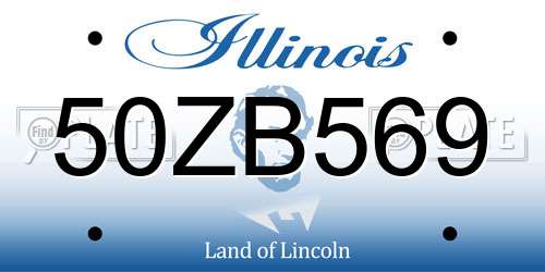 50ZB569 Illinois License Plate
