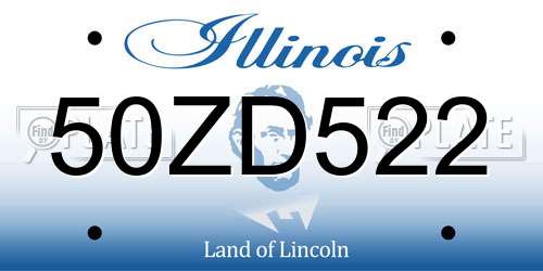 50ZD522 Illinois License Plate