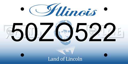 50ZO522 Illinois License Plate