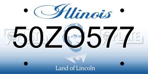 50ZO577 Illinois License Plate
