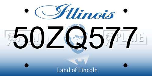 50ZQ577 Illinois License Plate