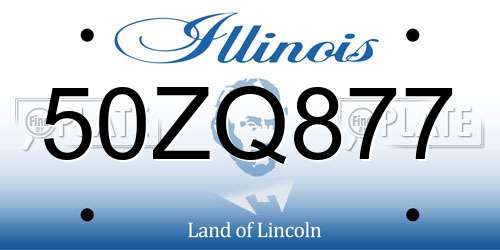 50ZQ877 Illinois License Plate