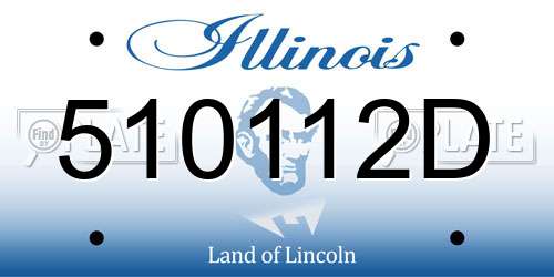 510112D Illinois License Plate
