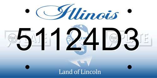 51124D3 Illinois License Plate