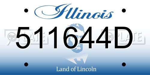 511644D Illinois License Plate