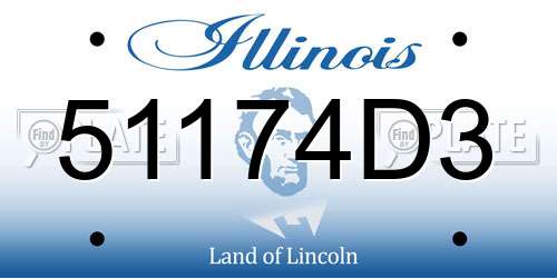 51174D3 Illinois License Plate