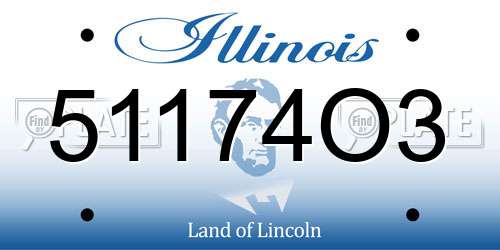 51174O3 Illinois License Plate