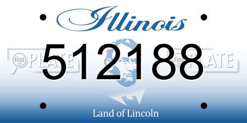 512188 Illinois License Plate