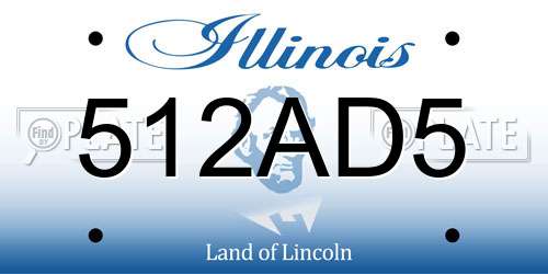 512AD5 Illinois License Plate