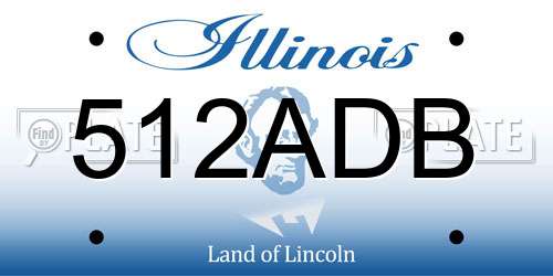 512ADB Illinois License Plate