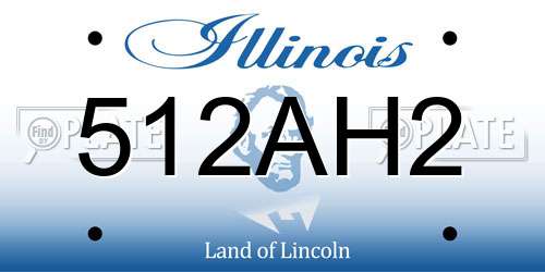512AH2 Illinois License Plate