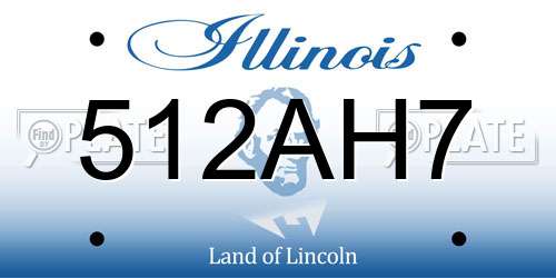 512AH7 Illinois License Plate