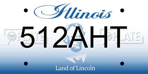 512AHT Illinois License Plate